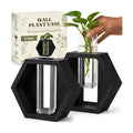 AVERGO Wall Plant Decor (2-Pack), Black Wood Indoor Wall Planter