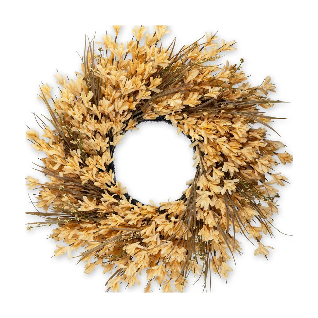 26-28" Large Outdoor Fall Wreath for Front Door with Yellow Forsythia/Berry