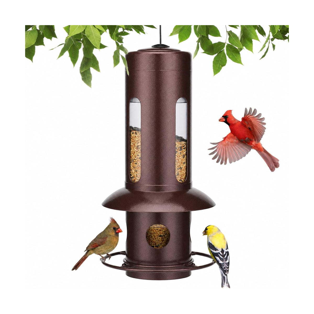 Kingsyard Squirrel Proof Hanging Bird Feeder for Outdoors