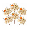 6 Pcs Fall Pumpkin Floral Picks, Artificial Maple Leaf Berry Stems, Thanksgiving Wreath Centerpiece Vase DIY Decorations