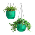 Melphoe 2 Pack Self Watering Hanging Planters Indoor Flower Pots, 8.3 Inch Outdoor Hanging Basket, Plant Hanger with