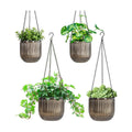 Melphoe Self Watering Hanging Planters Indoor Flower Pots, (6.5’’+6.5’’+5.3''+5.3'' 4Pack) - Outdoor Hanging Plant Pot