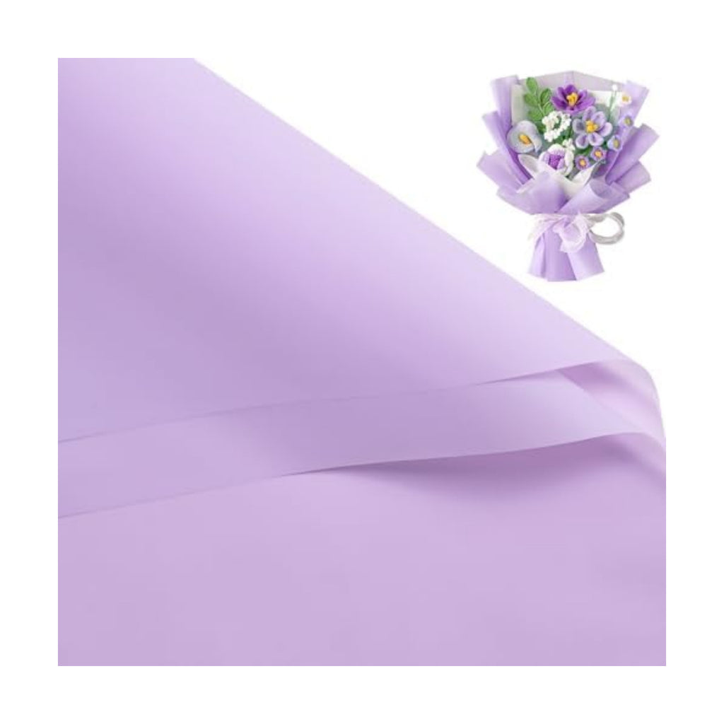 RUSPEPA 20 Sheets Flower Wrapping Paper, Pure Purple Waterproof Floral Bouquet Wrapping Paper, Florist Supplies Packaging for Birthday, Wedding, Valentines Day, Mother's Day, DIY Crafts, 22.4" x 22.4"