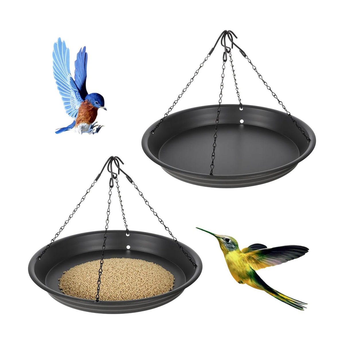 12.8'' Bird Seed Catcher Tray, Bird Feeder Platform Large Hanging Tray Squirrel Feeder Fits Most Feeders Catches Most Falling Seed and Husk for Outdoors, Backyard, Garden
