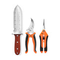 Puctsone 3PCS Gardening Knife Set, Garden Weeding Tool | Hori Hori Knife with Sheath, Bypass Pruning Shears & Long Nose