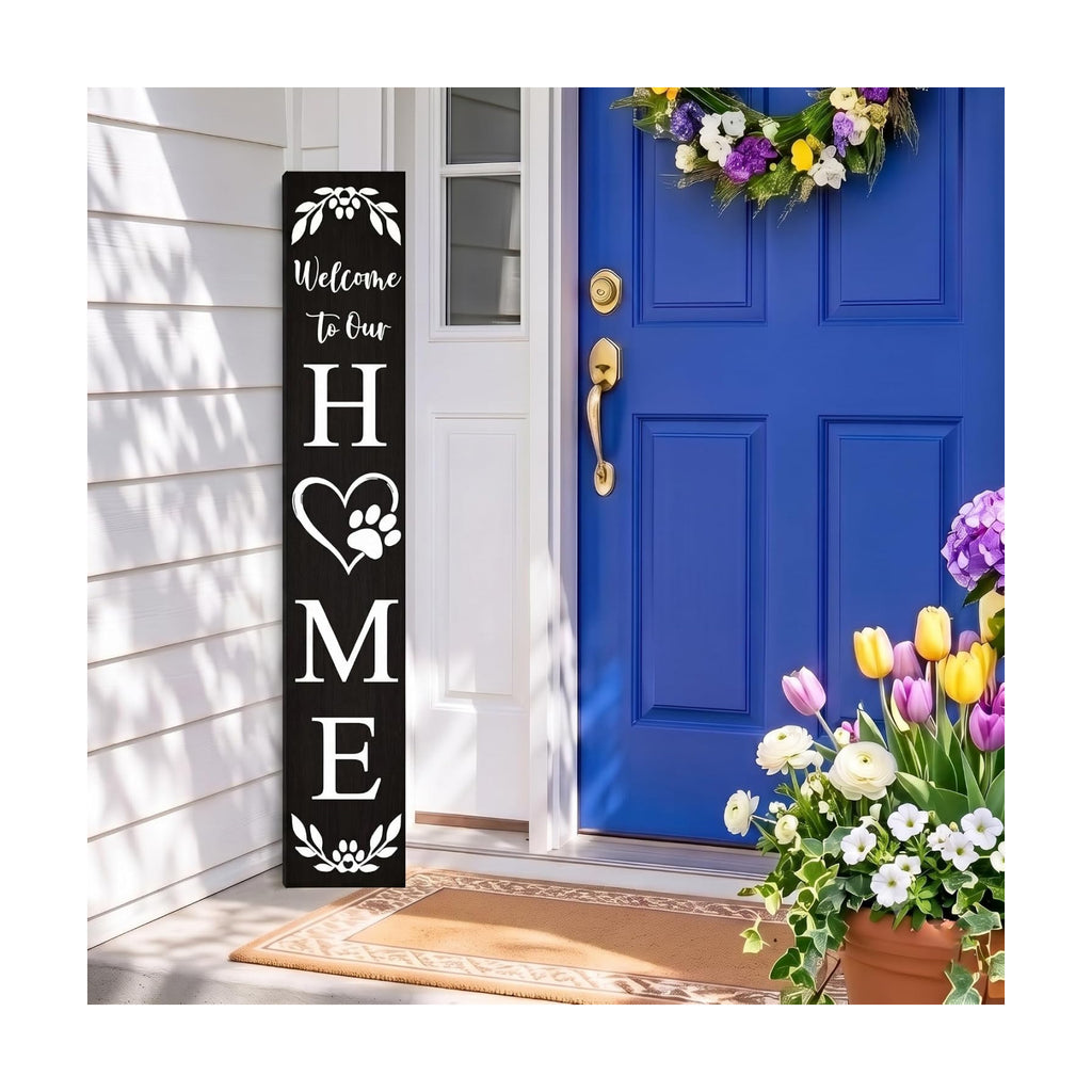 Welcome Sign Porch Decor Front Door Outdoor Wooden Board, Rustic Farmhouse
