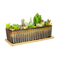 Succulent Pots, 12'' Long Rectangle Planters with Tray, Windowsill Planter