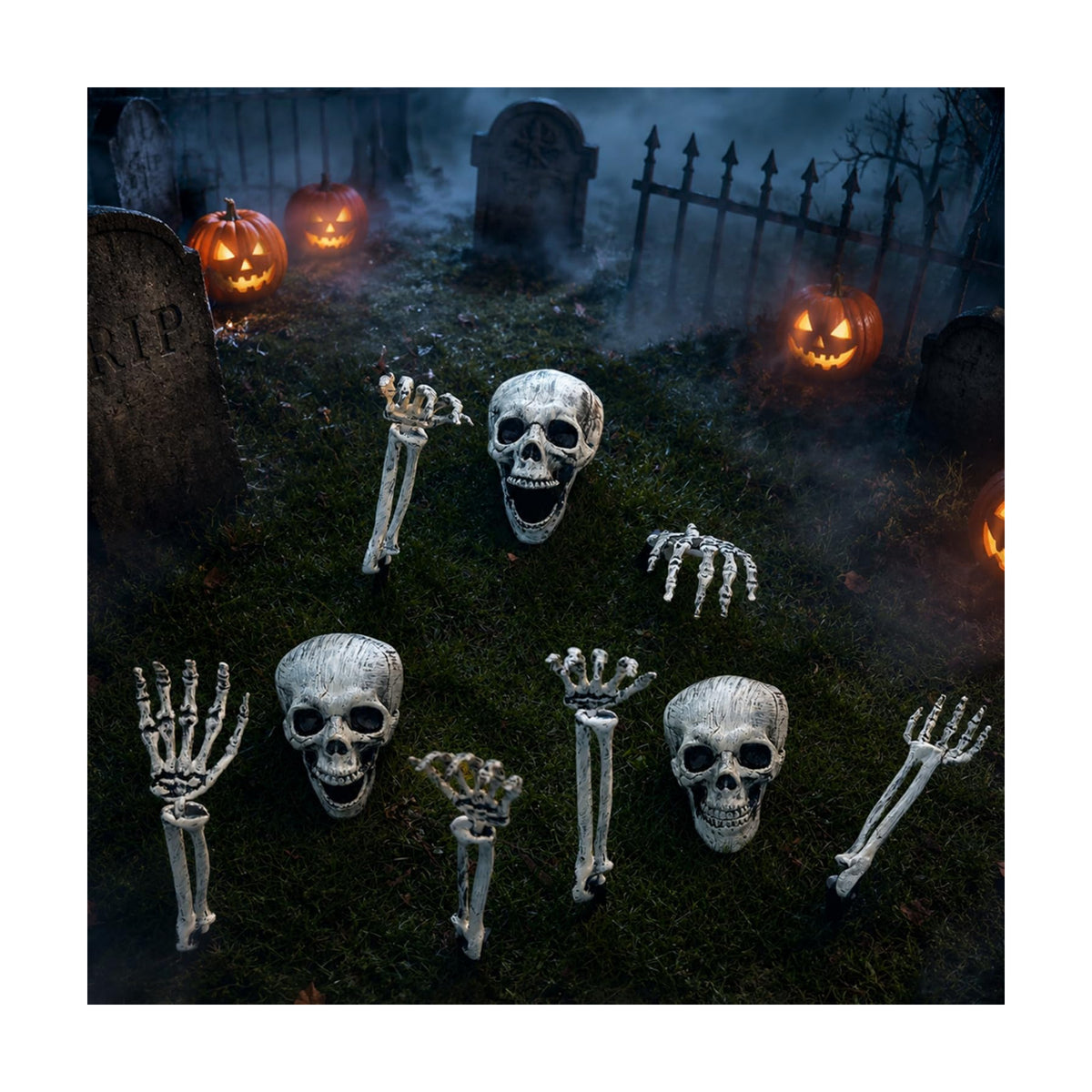 3 Pack Halloween Decor Outdoor Skeleton Stakes for Yard,Lawn,Graveyard
