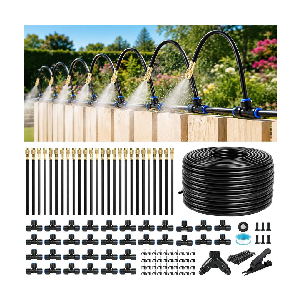 120FT Drip Irrigation System for Garden, 360° Bendable Garden Watering Kit