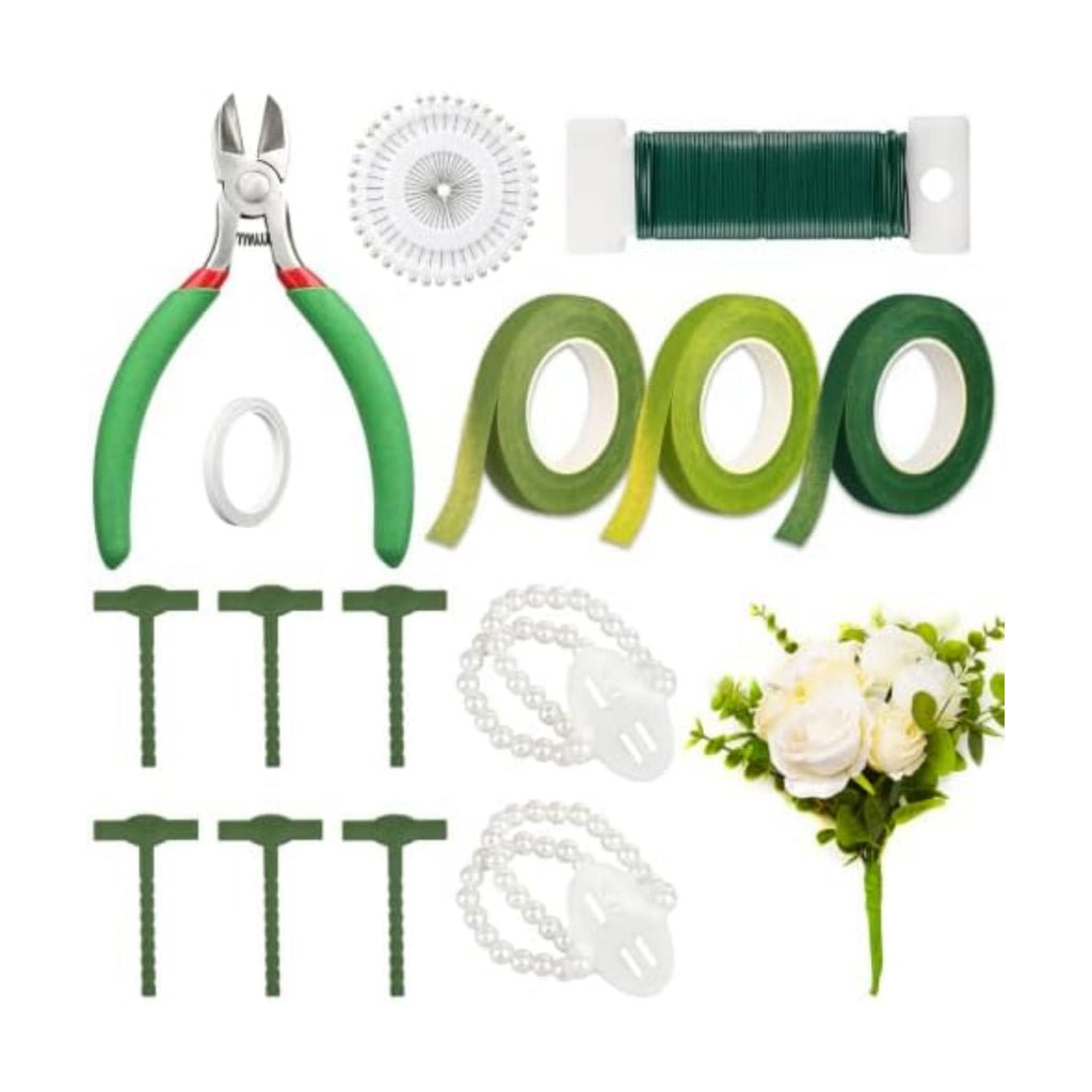 Green Floral Tape and Wire Kit for Bouquets Professional Florist Supplies