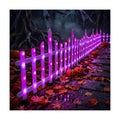 8 Pcs Light up Halloween Fence Outdoor Yard Garden, Purple