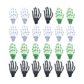 24 Pcs 2.8 Inch Small Skeleton Hand Bone Halloween, Human Skull Hand Bulk for Craft Hanging Ornaments Haunted House Accessories