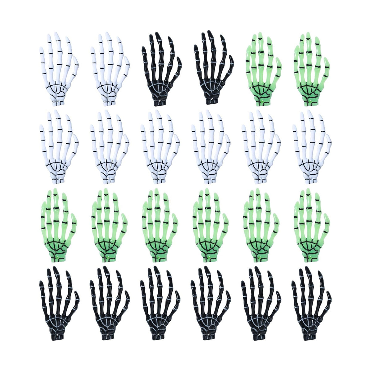 24 Pcs 2.8 Inch Small Skeleton Hand Bone Halloween, Human Skull Hand Bulk for Craft Hanging Ornaments Haunted House Accessories