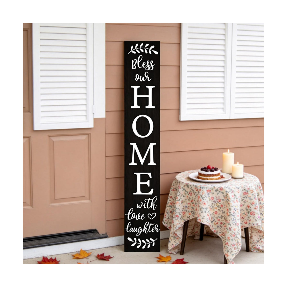 Welcome Sign for Front Door Porch, Bless Our Home Signs 47"