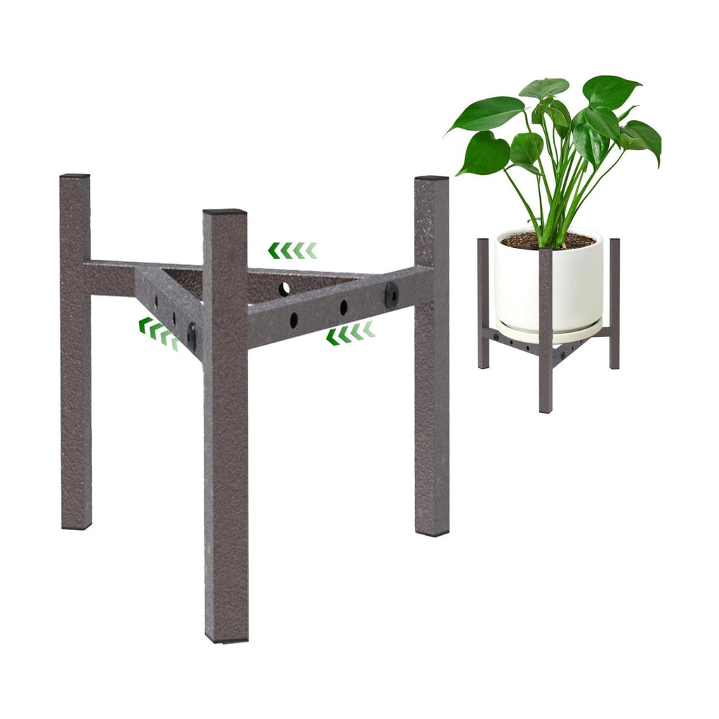 Airpark Adjustable Metal Plant Stand Dark Brown Color with Modern Design