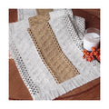 FEXIA Boho Table Runner for Fall Home Decor 12x72 Burlap with Tassels