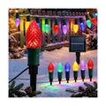 25LED 27Ft C9 Solar Christmas Yard Stake Lights for Outdoor Decorations
