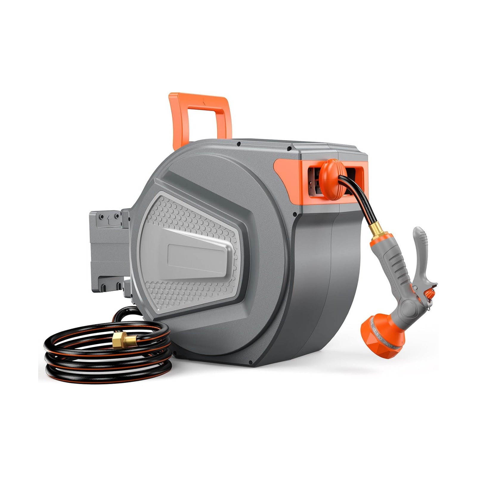 NEWBULIG Garden Hose Reel, 1/2" x 100 ft Retractable Heavy Duty Water Hose | Automatic Wall Mounted, 9 Pattern Hose