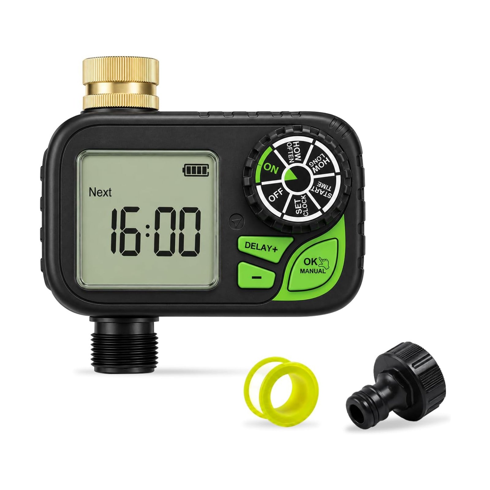 Sprinkler Timer for Garden Hose, Water Timer with Rain Delay, IP55 Weatherproof, Fits Standard 3/4" NH Hose Faucet