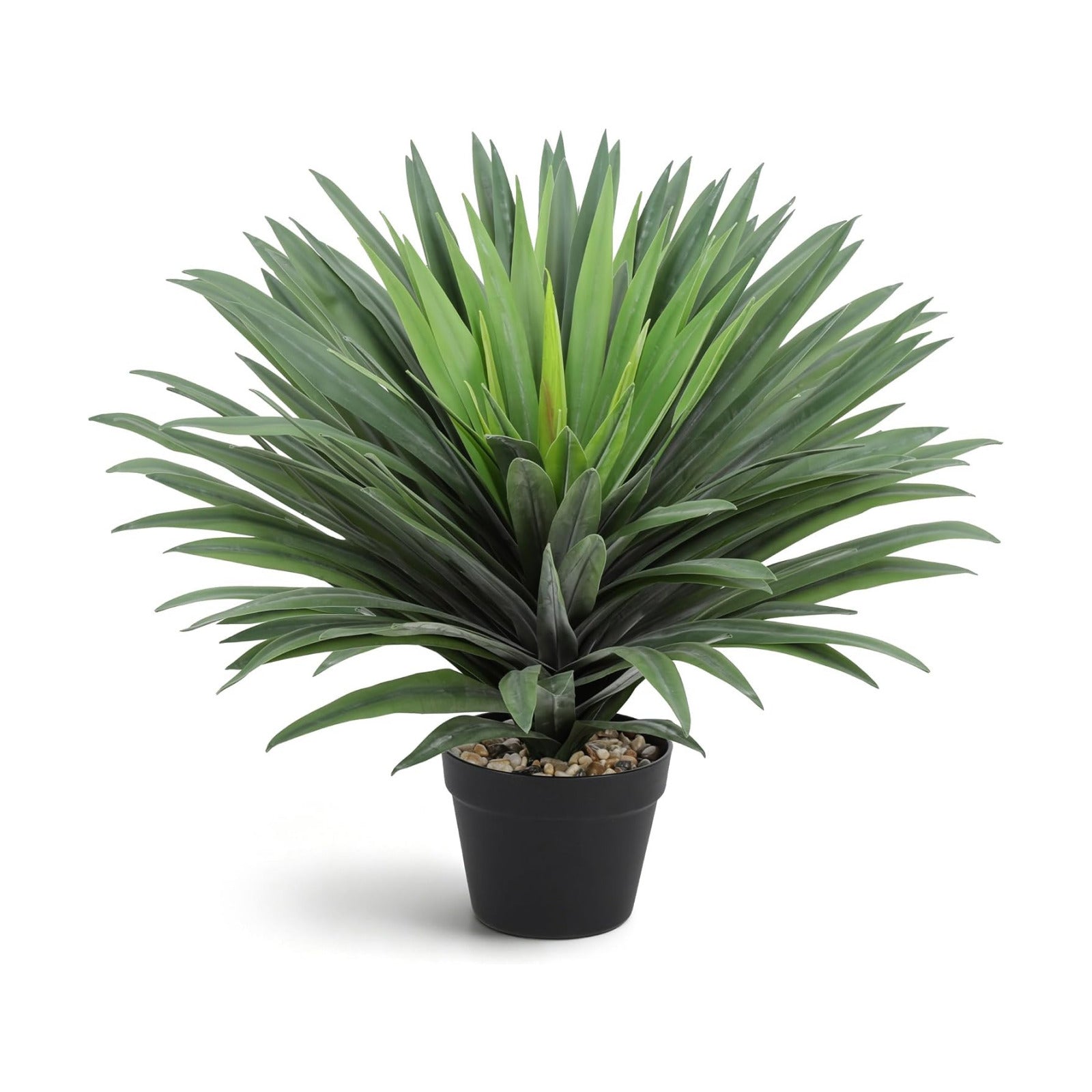 Artificial Agave Plant 30 Inches Wide Large Faux Agave Plant with 126 Realistic Leaves in Pot Fake Greenery Plants for