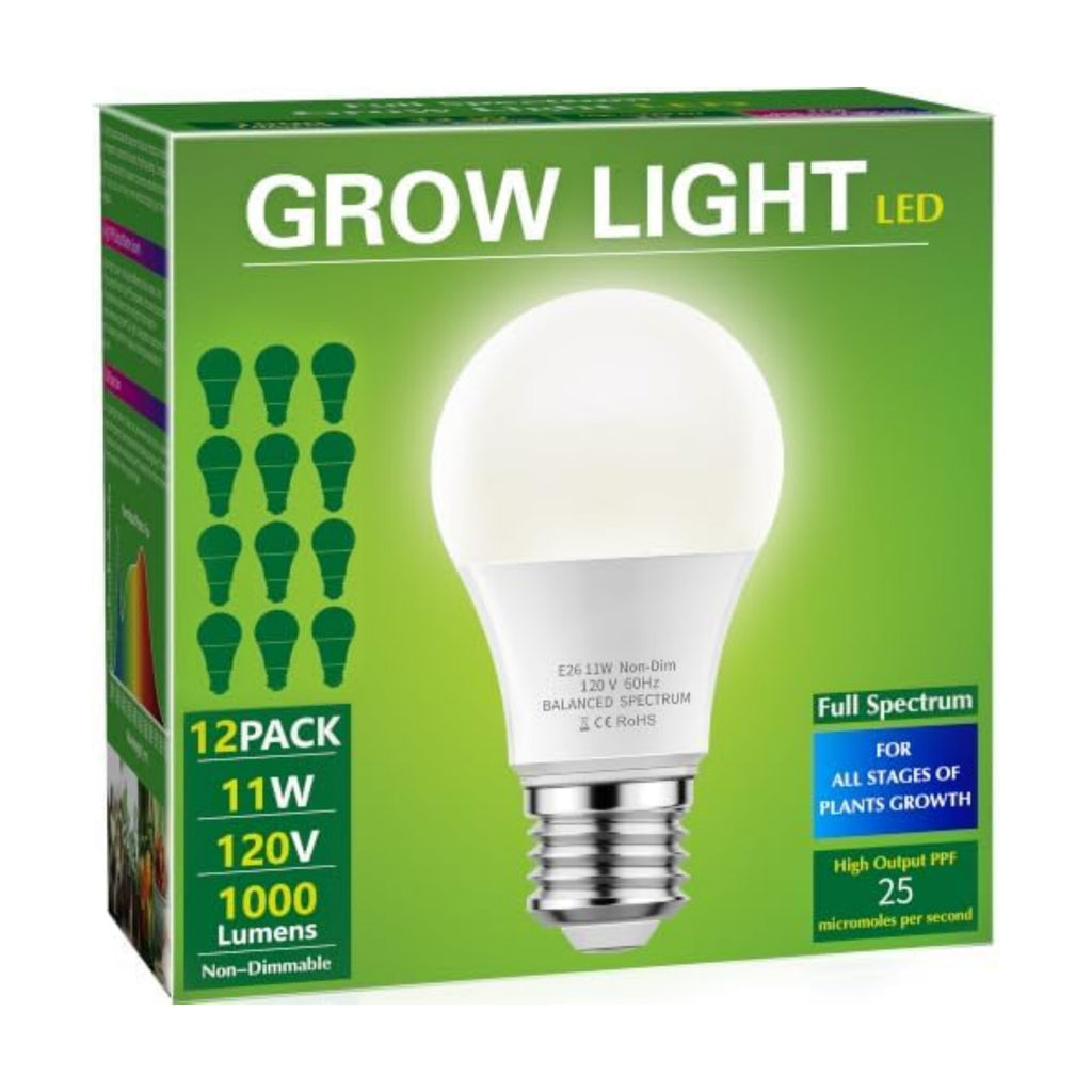 Briignite 12 Pack Grow Light Bulbs, Full Spectrum LED Grow Light