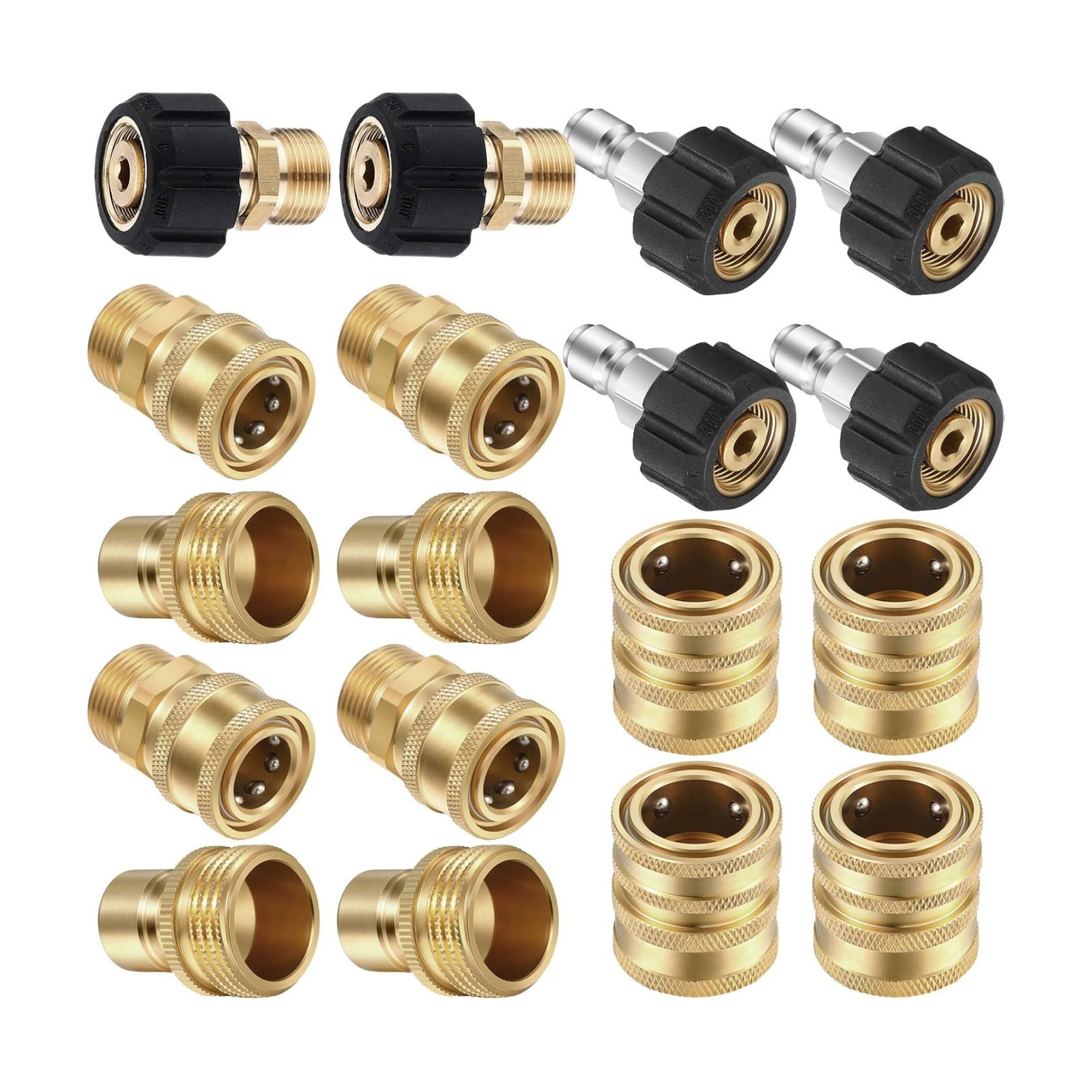 Treela 18 Pack Pressure Washer Adapter Set Quick Disconnect Kit Included M22-15mm Female to M22 14 mm Swivel to 3/8''