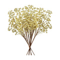 Fangoo Artificial Red Berry Stems, 6 PCS, 19.7 Inch, Burgundy Holly Berry Picks Branches for Christmas Tree, Wedding, Holiday Winter Decor (Gold)