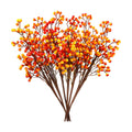 Fangoo 6 Pcs 20.7 Inch Fall Berry Stems Faux Orange Berry Stems for Vase