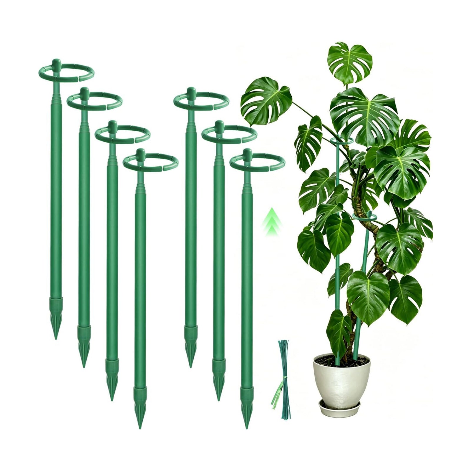 7Pcs Telescoping Plant Stakes 12.5-48.4IN Adjustable Monstera Plant Support | Stainless Steel Plant Stakes for Indoor