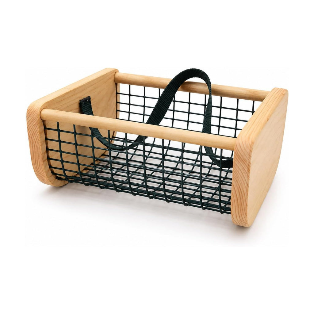 Garden Hod Harvest Basket – Wood & Wire Harvest Basket for Collecting Vegetables, Fruits, Flowers & Eggs, Rustic