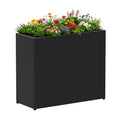 38L x 13W x 30H Large Metal Planters for Outdoor Plants - Black Planter Box | Easy Assembly Tall Rectangular Planter