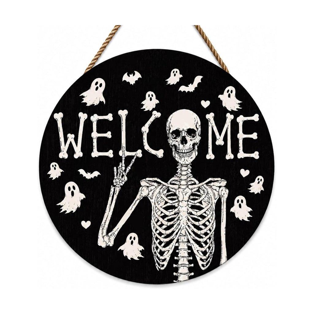 Halloween Decorations - Halloween Skeleton Welcome Sign for Front Door