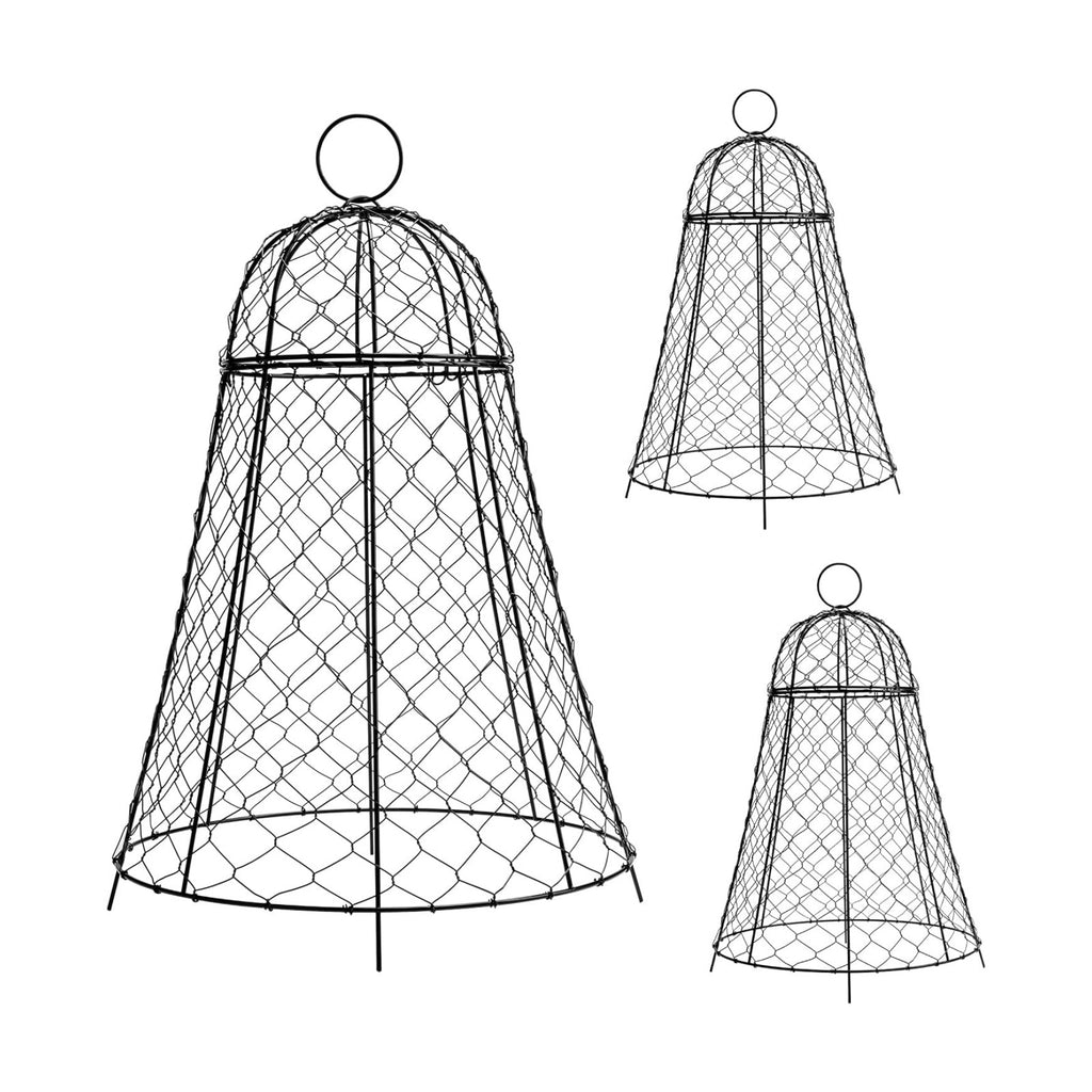 Garden Cloches for Plants 3 Pack - Chicken Wire Outdoor Plant Protectors from Animals - Heavy-Duty Metal Cage with