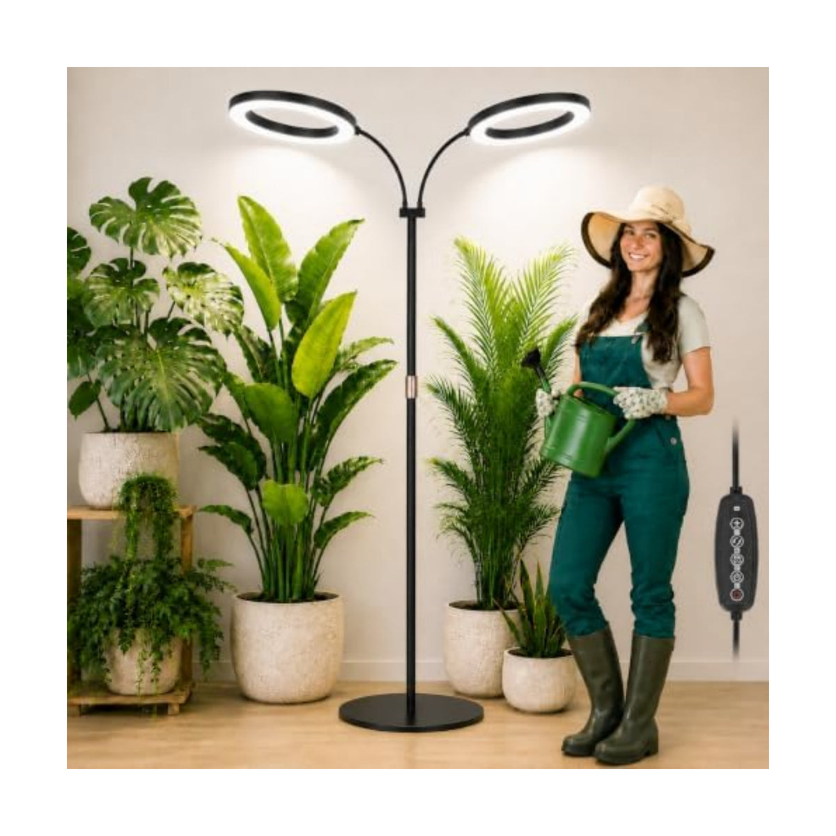 LBW 10.2in Grow Lights for Indoor Plants, Plant Grow Light with Stand