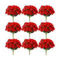 9 Pack Christmas Artificial Poinsettia Flowers 7 Heads Red Flower