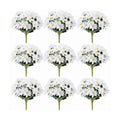 9 Pack Christmas Artificial Poinsettia Flowers 7 Heads White Flower