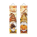 Happy Thanksgiving Gnome Door Banner Set of 2, Pumpkin Porch Decor for Home