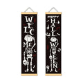 Skeleton Halloween Door Banner Set of 2, Welcome Porch Decor for Home