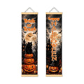 Black Cat Halloween Door Banner Set of 2, Halloween Porch Decor for Home