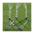 Wonderjune 6 Pcs Skeleton Hands Stakes Halloween Yard Decor, Black White
