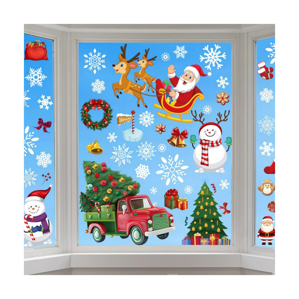 9 Sheets Reusable Christmas Window Clings for Christmas Decorations