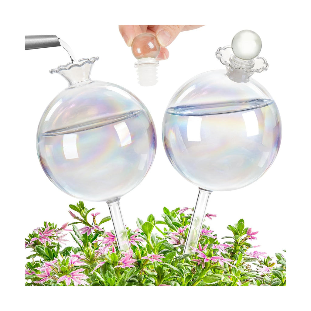 17 oz Extra Large Plant Watering Globes, Glass Self Watering Globes, Rainbow Gradient Self Watering Planter Insert