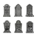 RattanView 6 Pcs Pirate Halloween Tombstones Yard Signs with Stakes 15.8 Inch Waterproof Halloween Yard Signs for Graves Pirate Outdoor Scary Decorations for Garden Lawn RIP Graveyard Tombstone Decor