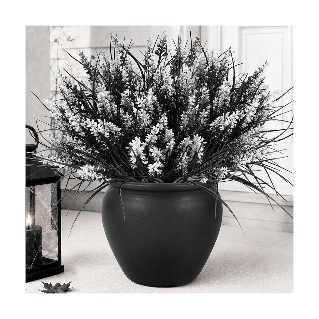 Black Artificial Flowers Outdoor Fake Plants Grass Halloween Decorations