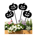 Halloween Decorative Garden Stakes, 4 Pcs Metal Ghost Silhouette Yard Signs for Flower Pot Planter, Outdoor Halloween Patio Lawn Decor