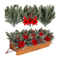 24 Pcs Christmas Artificial Flower Plant Outdoor Window Decor, Snow Plant