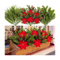24 Pcs Christmas Artificial Flower Plant Outdoor Window Decor, Green Plant