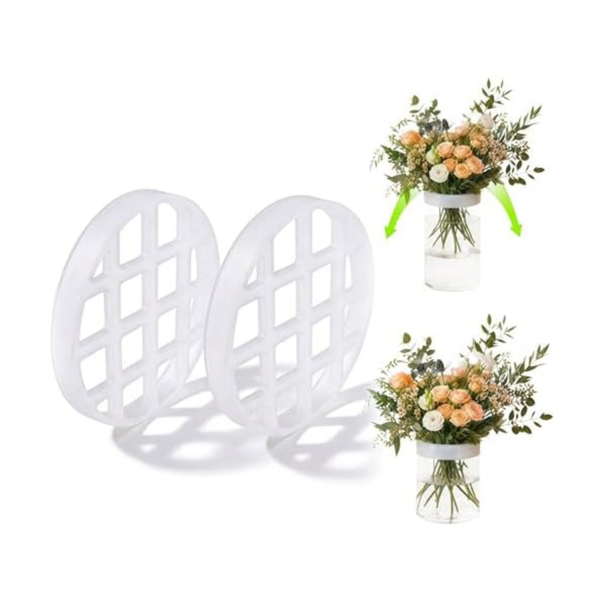 Silicone Flower Arranging Grid, Flower Stem Support Grid, 2 Pack, 3.2 Inch