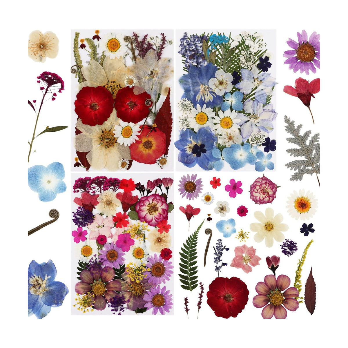 105 Pcs Dried Pressed Flowers for Resin,Bulk Natural Real Dried Flowers