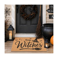 Halloween Door Mat Sup Witches Welcome Mat with Hat Broom Bat 17" x 29.5"